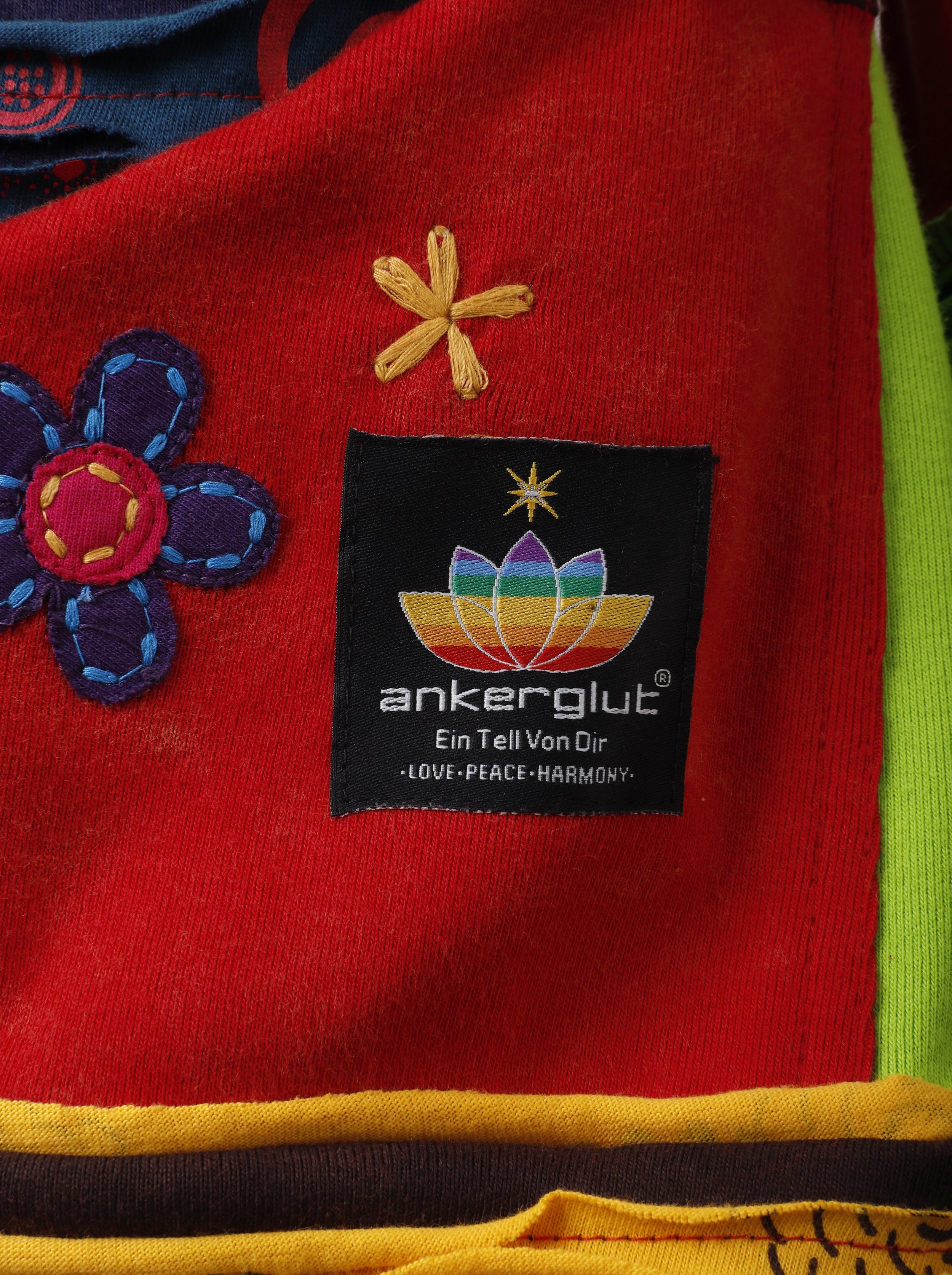 Ankerglut Sonne Damen Patchwork Jacke in großen Größen – Multi Color