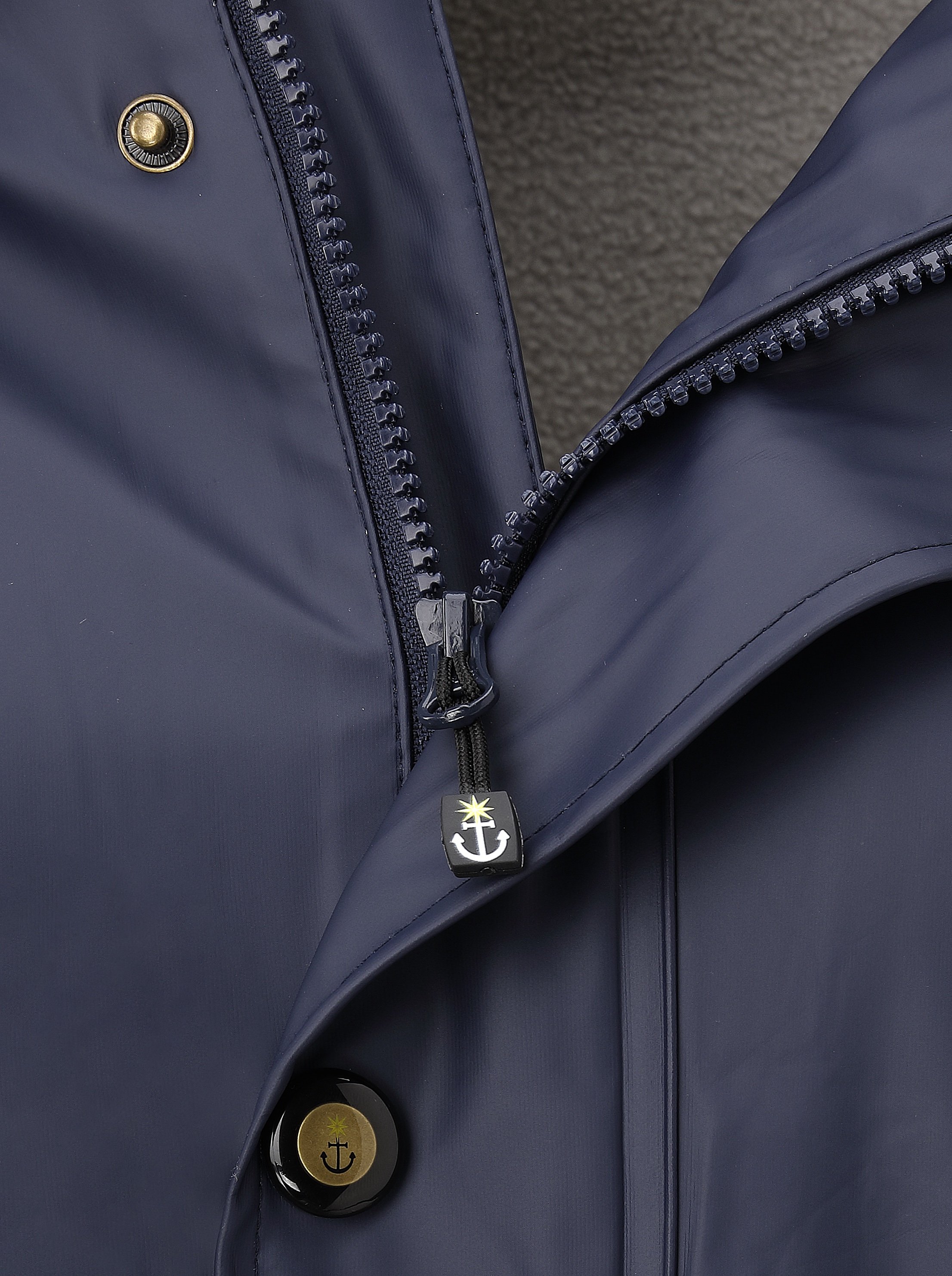 Ankerglut Frost Herren Regenjacke gefüttert in großen Größen – Navy