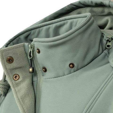 Ankerglut Seesternhimmel Damen Softshell Mantel in großen Größen – Olive