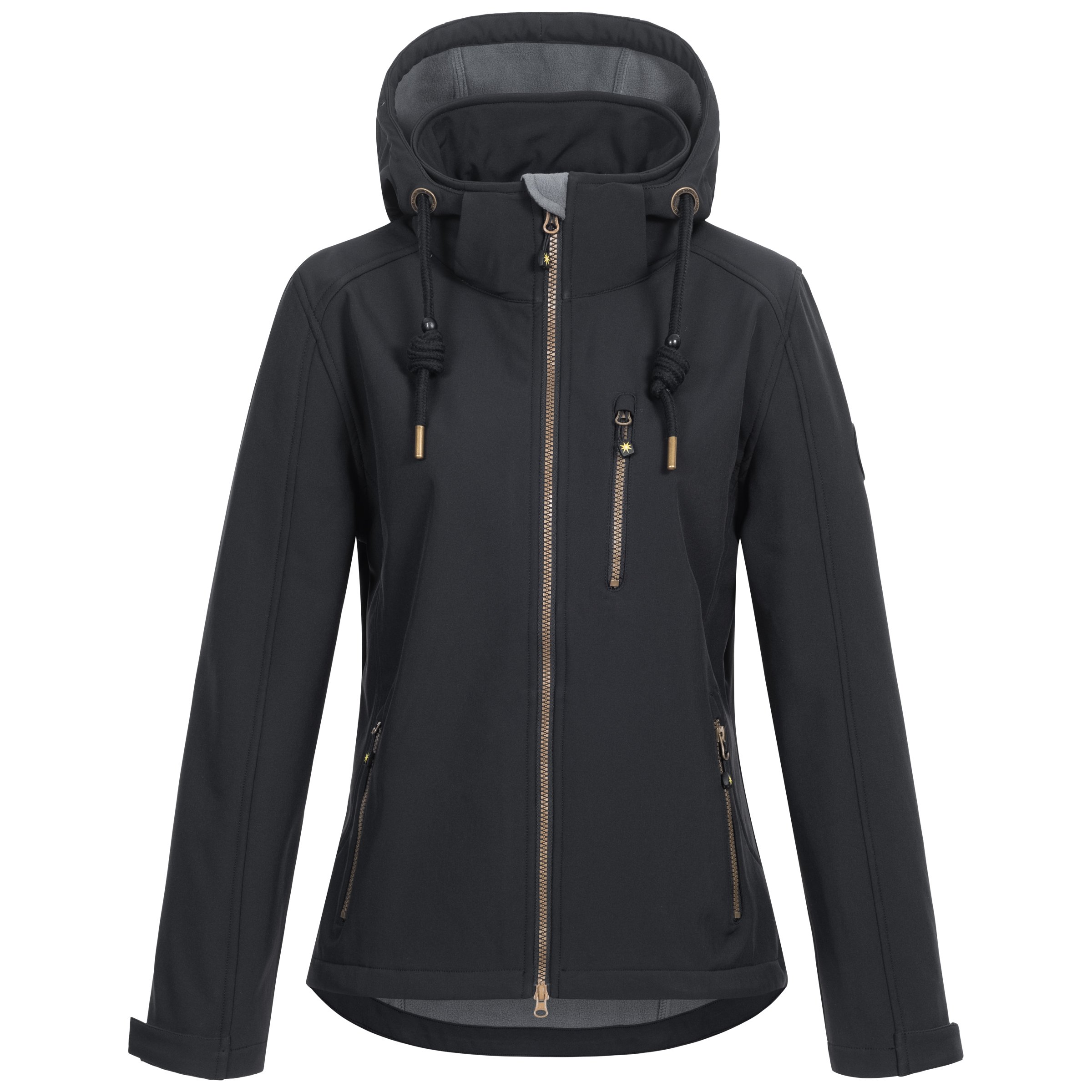 Ankerglut Freude Damen Softshelljacke große Größen – Schwarz