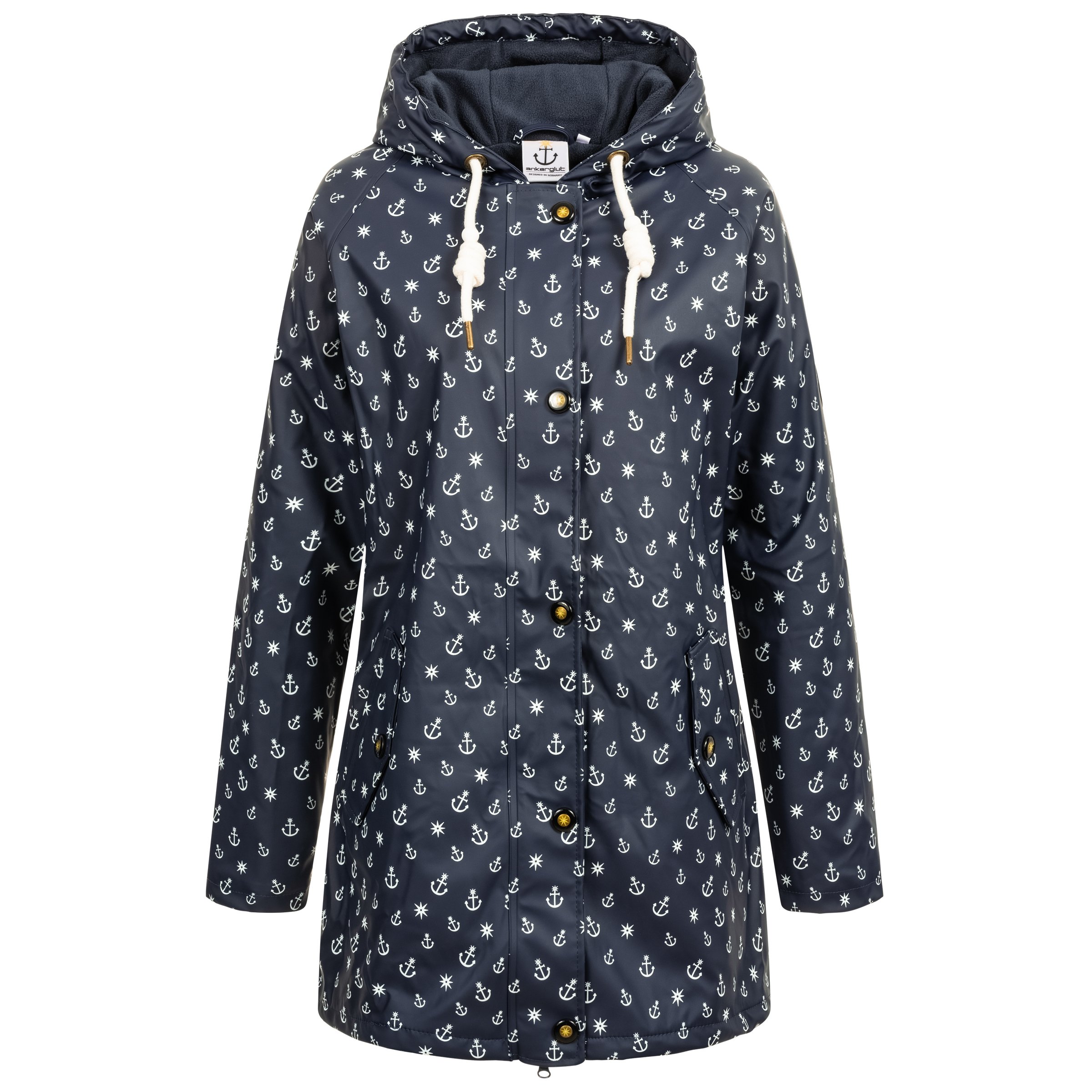 Ankerglut Wolke Damen Winter Friesennerz mit Fleecefutter in großen Größen – Navy