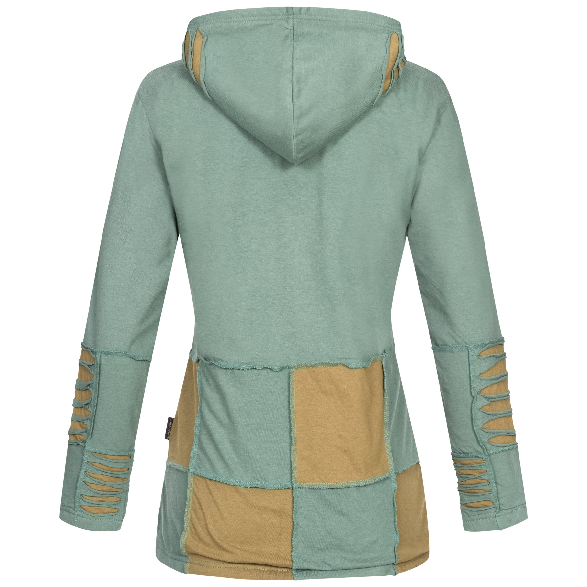 Ankerglut Nepalliebe Damen Patchwork Jacke Handarbeit in großen Größen – Spring Green