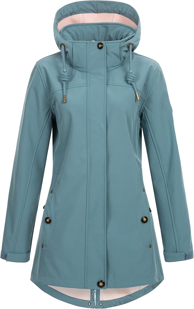 Ankerglut Brise Damen Softshellmantel in großen Größen – Sky Blue