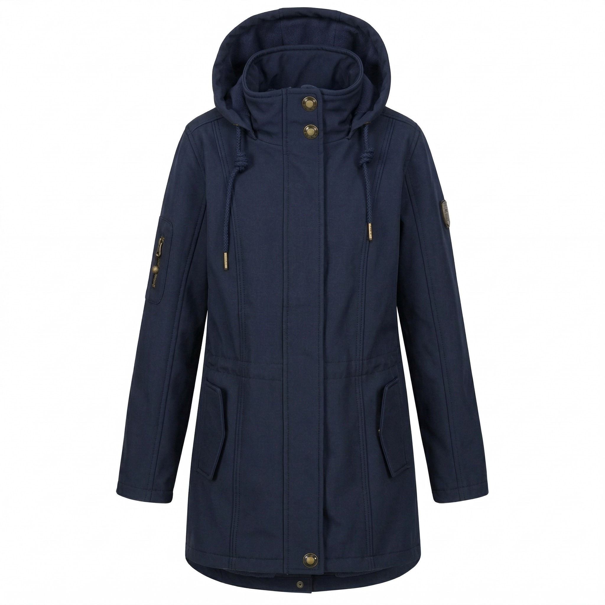 Ankerglut Seesternhimmel Damen Softshell Mantel in großen Größen – Navy