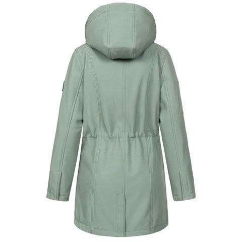 Ankerglut Seesternhimmel Damen Softshell Mantel in großen Größen – Olive