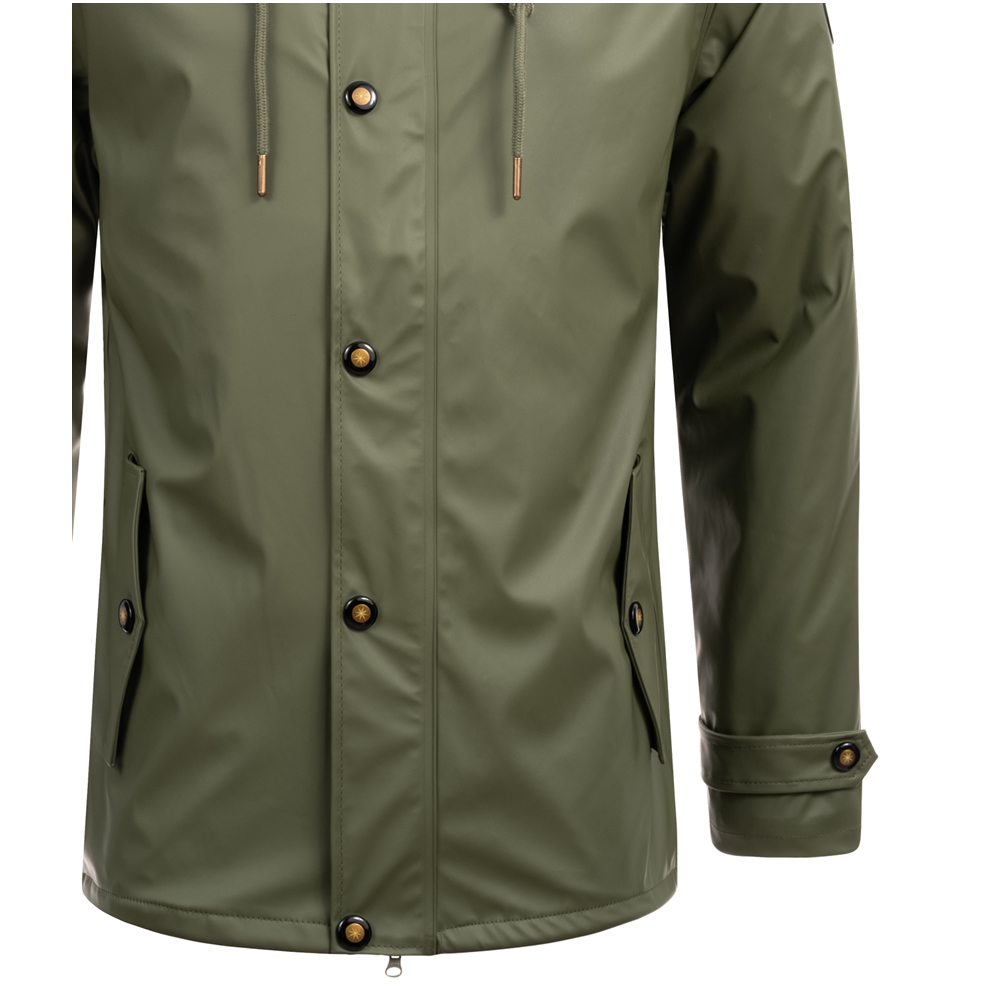 Ankerglut Heimat Herren Friesennerz Regenjacke in großen Größen – Olive