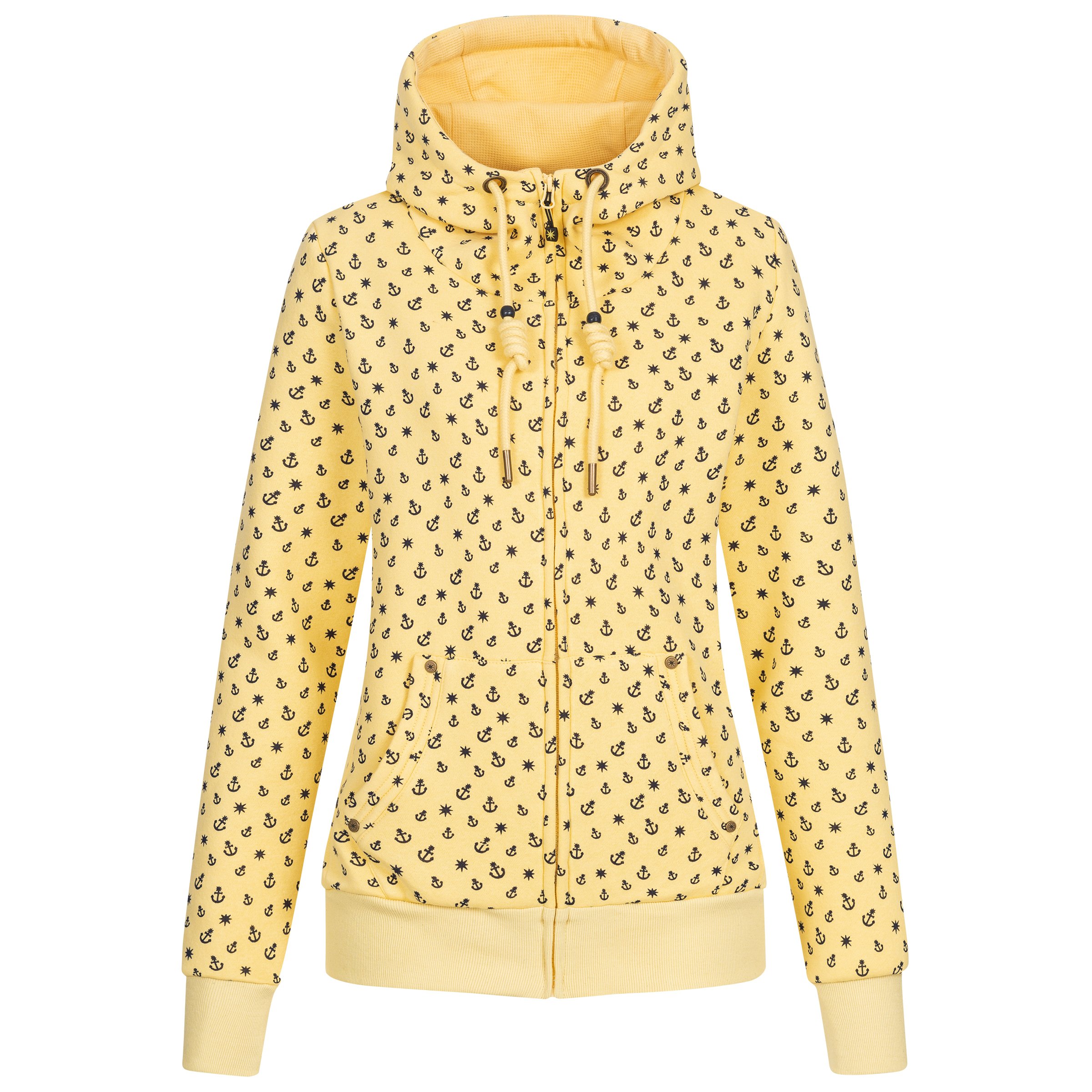 Ankerglut Freundschaft Damen Sweatshirt Jacke in großen Größen – Sand
