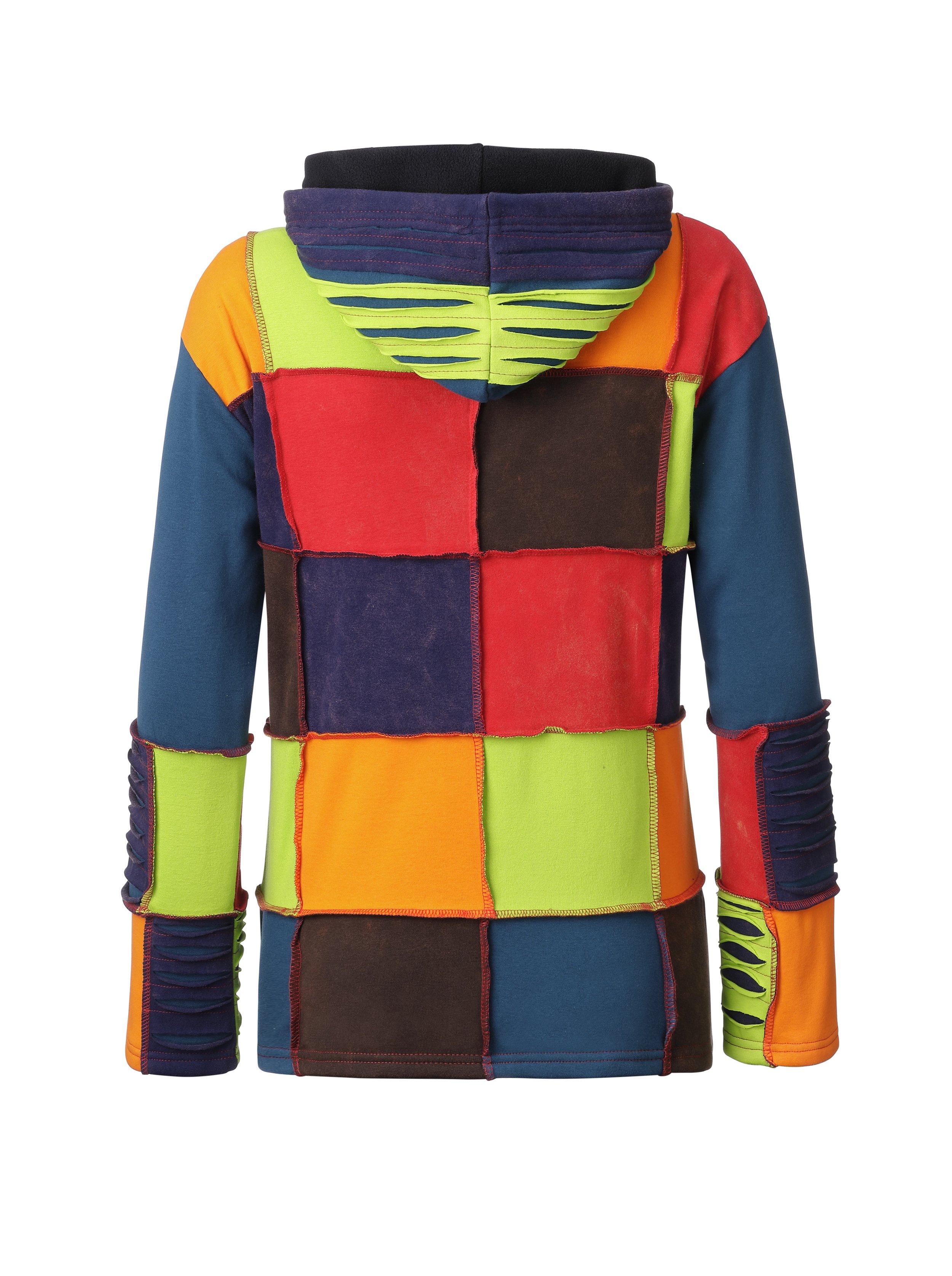 Ankerglut Sonne Damen Patchwork Jacke in großen Größen – Multi Color