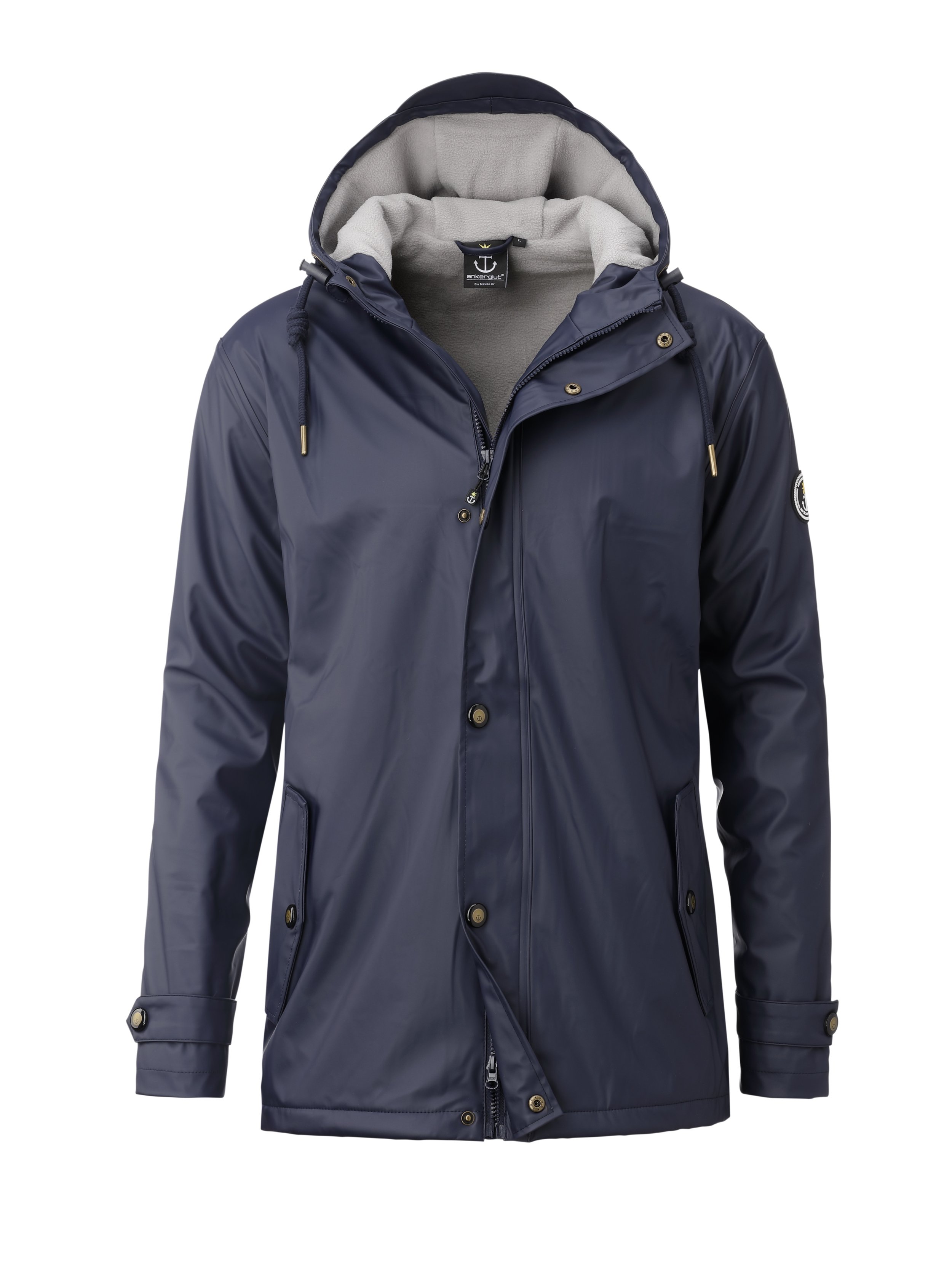 Ankerglut Frost Herren Regenjacke gefüttert in großen Größen – Navy