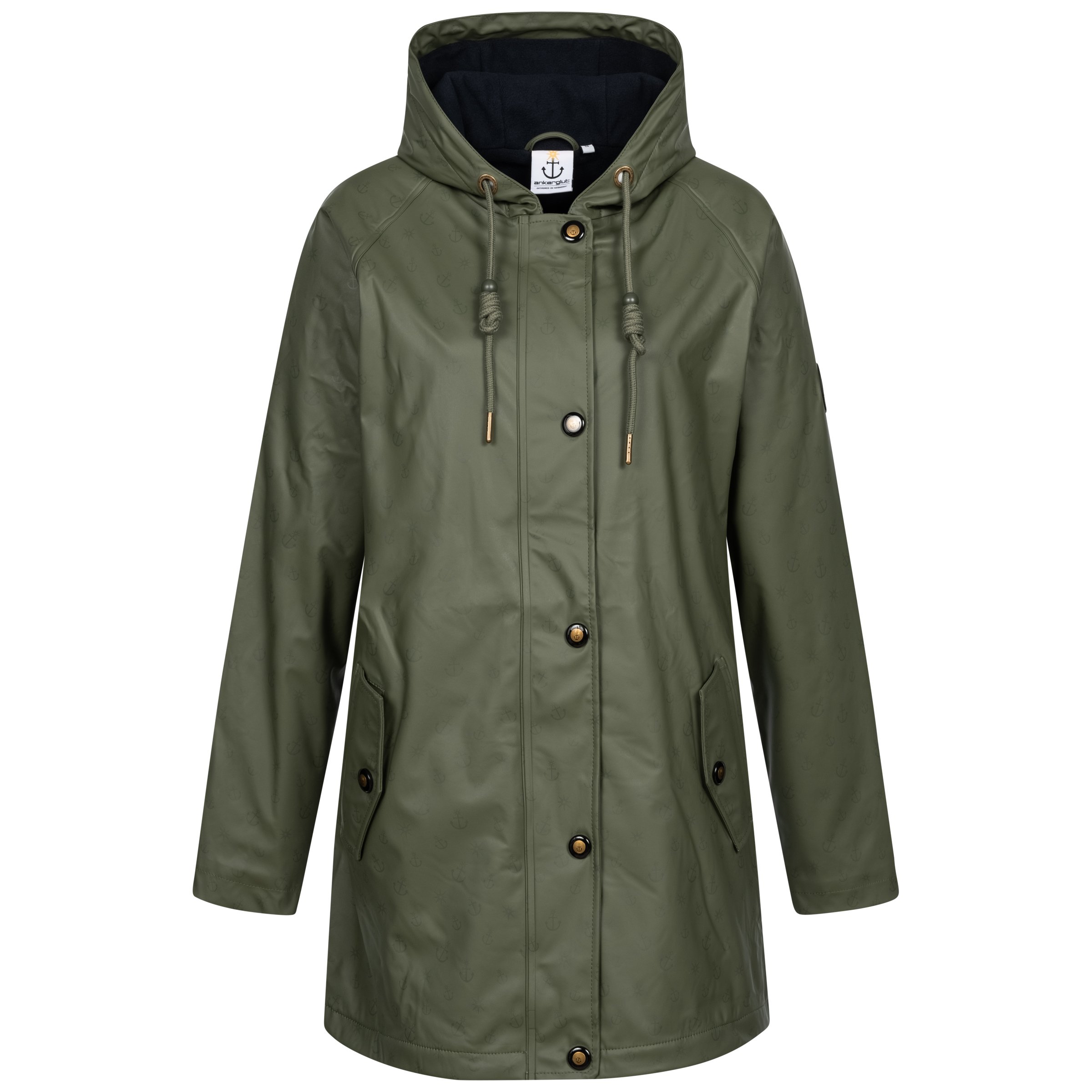 Ankerglut Wolke Damen Winter Friesennerz mit Fleecefutter in großen Größen – Olive