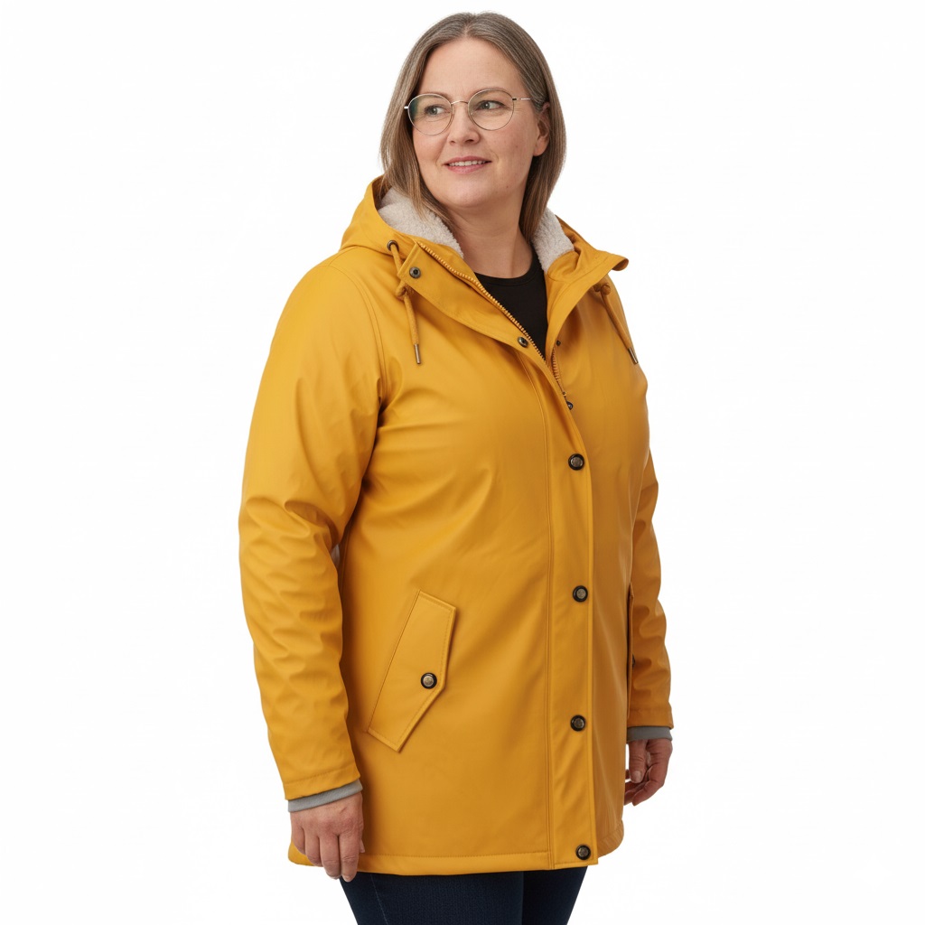 Ankerglut Heldin Damen Winter Regenjacke große Größen – Ocker